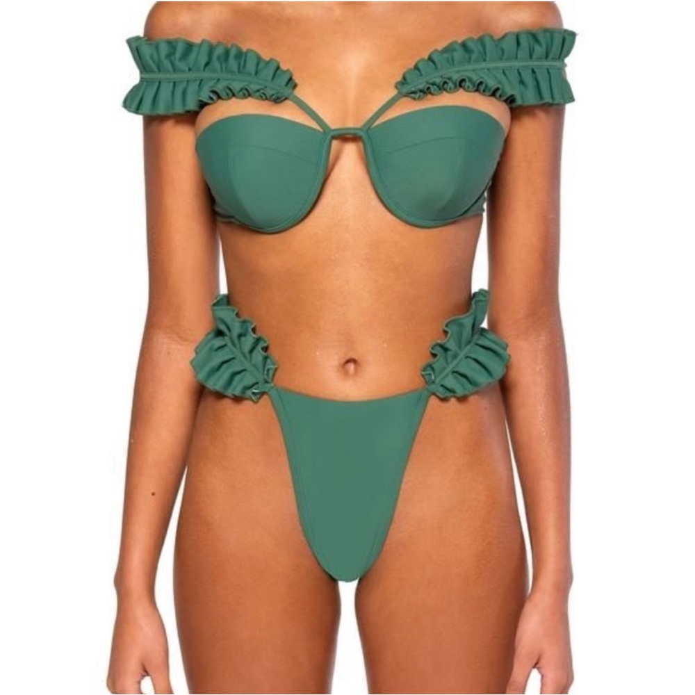 Andrea Iyamah Green Milani Bikini Top